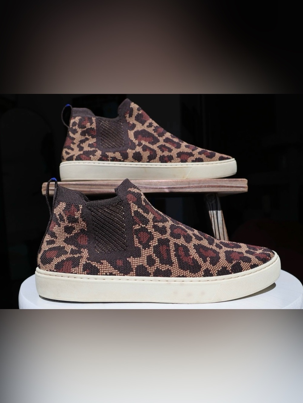 Rothy's Wilcat Leopard Knit Print Casual Slip On Lounge Sneakers Womens Size 11